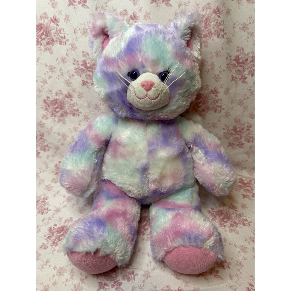 Build-A-Bear Pastel Swirl Kitty Cat Plush Stuffed Animal 16"